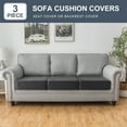 thumbnail image 3 of Sanmadrola Couch Covers Velvet Sofa Cushion Cover Stretch Machine Washable Universal Slipcover Furniture Protector for Couches Sectional Sofas, Gray, 3 of 9