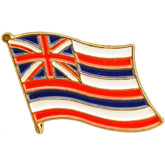 American Flag Pin, US STATES HAWAII Flag - Novelty Patriotic Enamel Lapel PIN - 1"