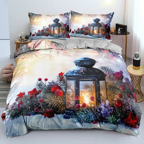 3D Merry Christmas Duvet Cover Set and Pillowcase(s) King//Double Quilt Covers Set 3D Bedding Sets