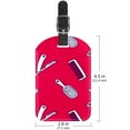 thumbnail image 6 of Square 2Pack PU Leather Barber Tools Red Cruise Luggage Tag with Privacy Cover and Name ID Tag for Travel Handbags Backpacks Luggage Tags, 6 of 6