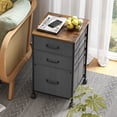 thumbnail image 3 of GALAXHERO 3 Drawer File Cabinet, Rolling Printer Stand Filing Cabinets for Home Office, Fabric Vertical File Cabinet Fits A4 or Letter Size, Rustic Brown, 3 of 10