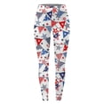 thumbnail image 3 of MKLEKYY Pantalones deportivos para mujer, leggings con estampado de globos del Día de la Independencia para mujer, leggings deportivos de levantamiento, pantalones de yoga, 3 of 4