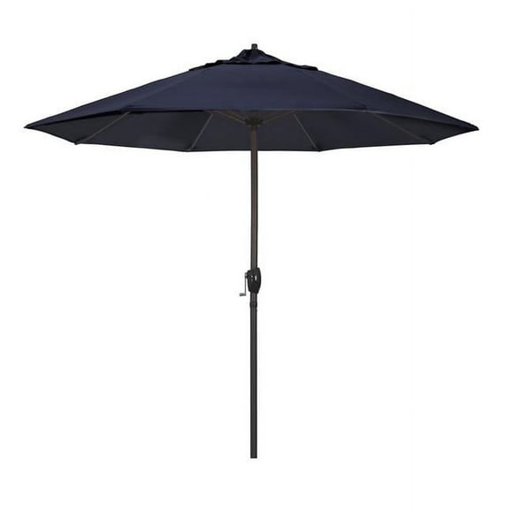 California Umbrella ATA908117-5439 9 Pi. Série Patio Bronze Auto Tilt Manivelle Ascenseur - Sunbrella 1A Tissu Bleu Marine