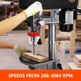 thumbnail image 2 of 15 in Floor Drill Press, 7.5 Amp 120V Pure Copper Motor, 288-3084 RPM Variable Speed Cast Iron Bench Drill Press, 0-45° Tilting Worktable, Tabletop Drilling Machine for Wood Metal, 2 of 8
