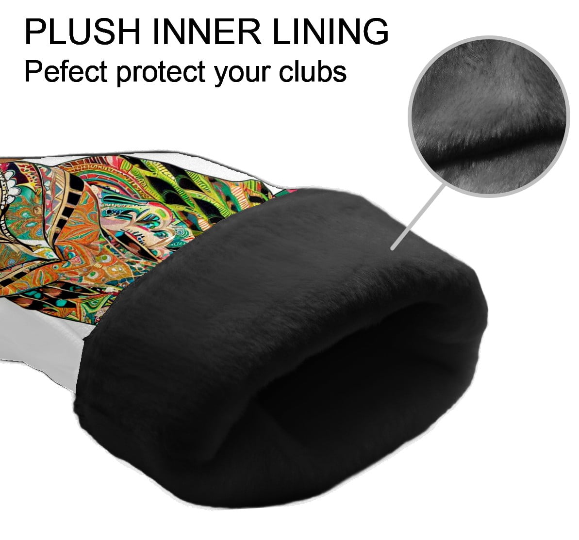 Golf Club Covers, Dog Premium PU Leather Driver Hybrid Putter Head Covers with Velvet Lining, Waterproof Golf Gifts for Men Women