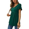 thumbnail image 2 of XCHQRTI V Neck Tunic Top Shirt Women Casual Loose Ruffled Short Sleeves Tshirt Tops, 2 of 5