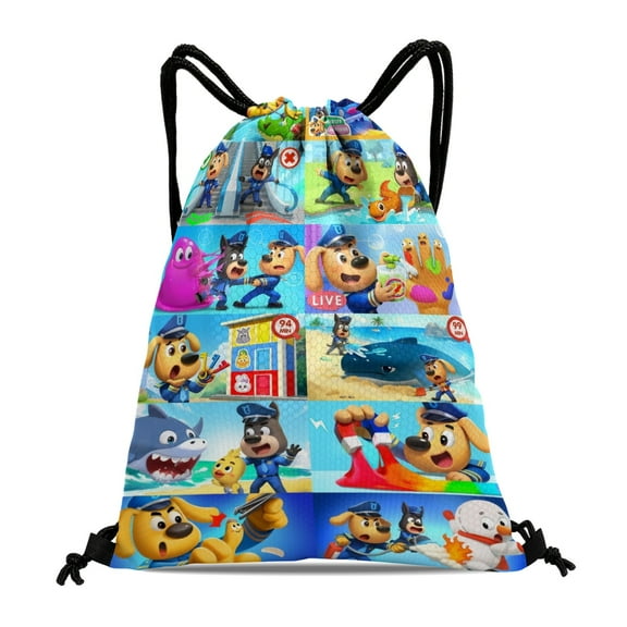Drawstring Backpack for Sheriff Labrador Sackpack Adults Women Men Party Favor Bags Sports for Gym Travel Swimming Hiking Camping Tote Bag 11.8 × 15.7 in