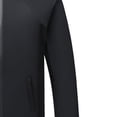 thumbnail image 6 of Men Solid-Color Fashionable Zipper Pocket Double-sided Detachable Hat Long Sleeve Hooded Casual Outwear Jacket Black XXXL, 6 of 6