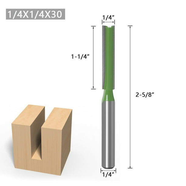 Leke 1Pcs 1/4 Shank Single Double Flute Straight Router Bit For Woodworking