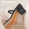 thumbnail image 5 of ELELax Women Open Toe Slip On Heels Square Toe Heeled Sandals Low Block Heels Sandals 2.25 IN Ankle Strap Chunky Heels for Party Wedding Dress Shoes Black PU, 5 of 6