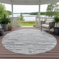 thumbnail image 3 of Addison Rugs Chantille Indoor/Outdoor Transitional Stripes Graphite Machine Washable Round Rug, 8' x 8', 3 of 8