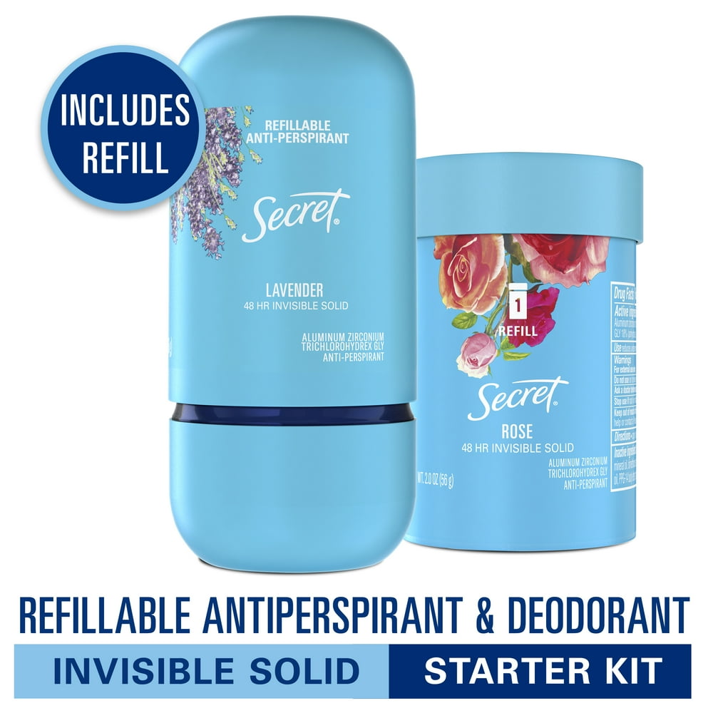 Secret Invisible Solid Antiperspirant Deodorant for Women, Refillable