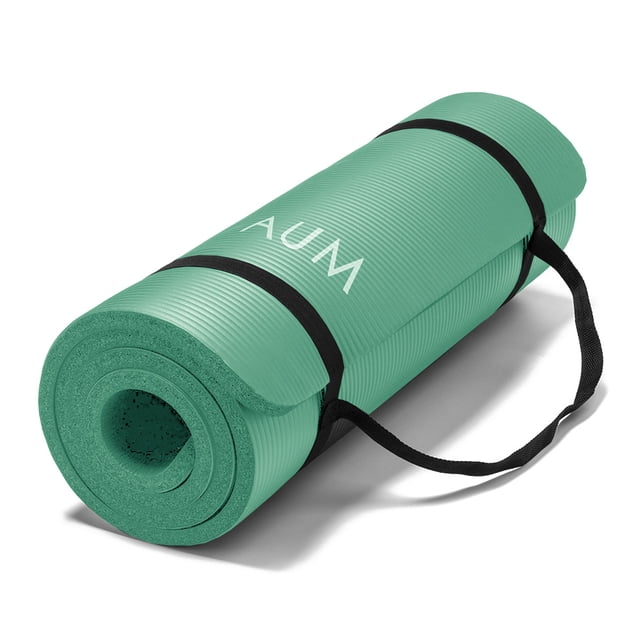 AUM High Density HD Foam Tech Yoga Exercise Mat - 72" x 24" x 1/2" - Aquamarine