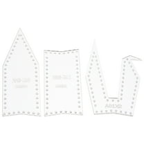 KONTONTY 3-Piece Pattern Stencils Set in White for Keyring Crafting Supplies and Projects