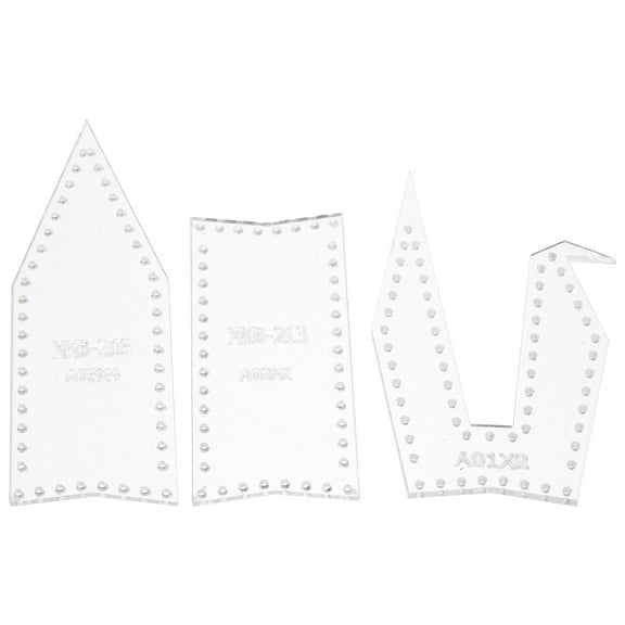KONTONTY 3-Piece Pattern Stencils Set in White for Keyring Crafting Supplies and Projects
