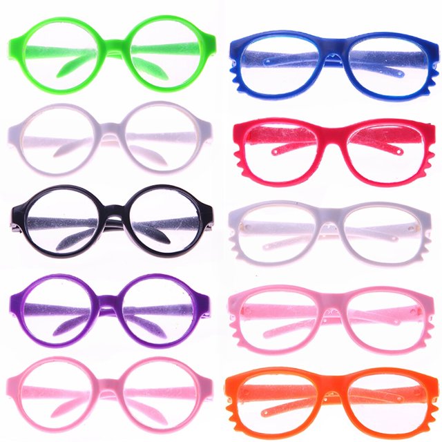 10 pares de gafas para muñecas, gafas bonitas de moda, suministros para muñecas de 18''