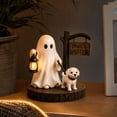 thumbnail image 4 of Resin Ghost Night Light with Cute Dog Figurine and Warm LED Lantern, Halloween Home Decor Spooky Tabletop Accessory for Living Room Shelf, Unique Halloween Gifts for Dog Lovers, 4 of 5