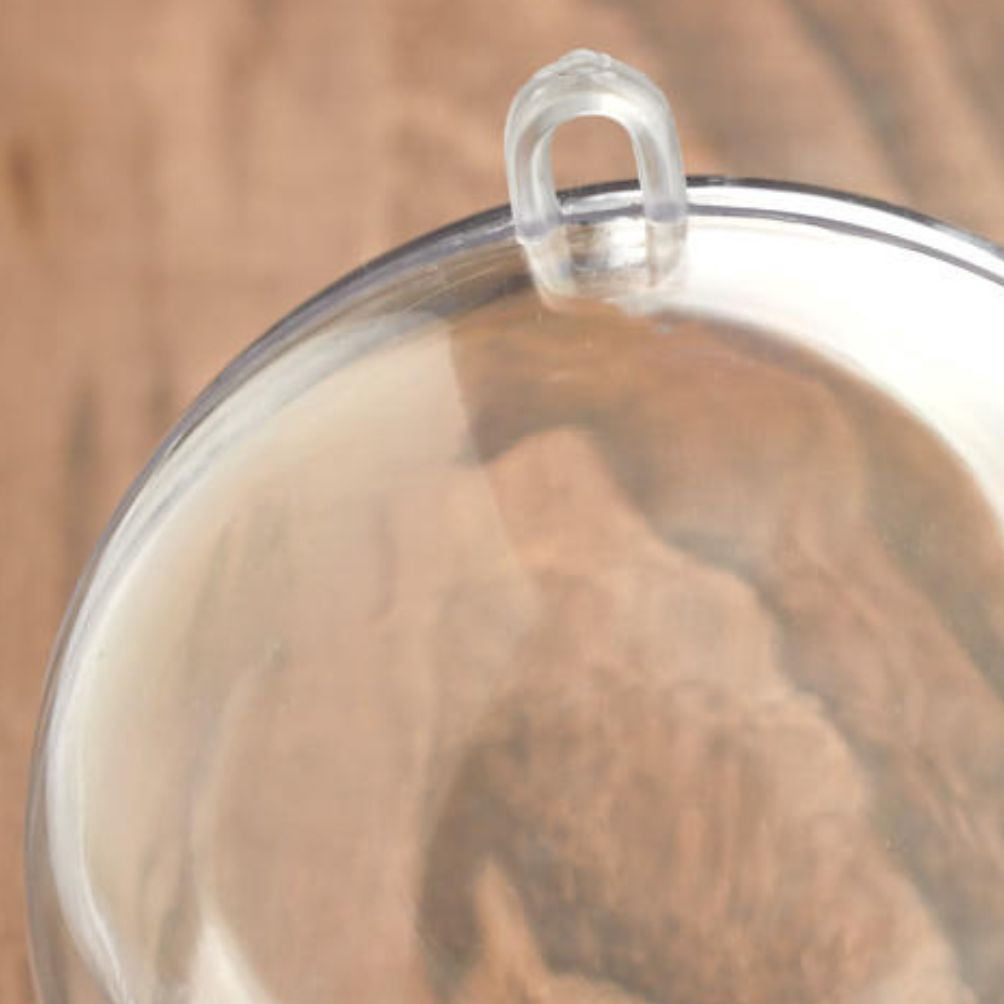 12pc Acrylic Fillable Clear Ball Ornaments 80mm - for Christmas and Crafts - Factory Direct Craft