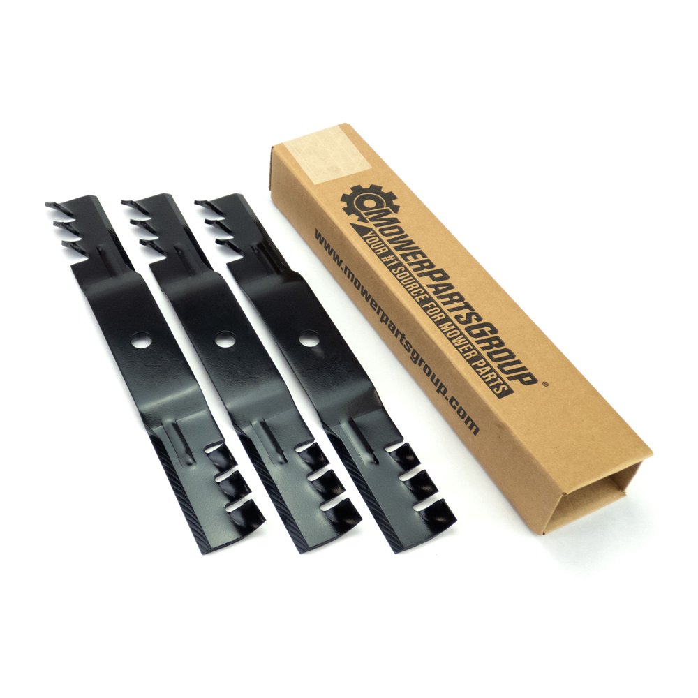 (3) Toothed Blades Fits John Deere with 54" Deck M113518 M115496