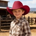 thumbnail image 2 of oqasdz Kids Cowboy Hat for Boys and Girls Sun Protection Adjustable Fit Baby and Toddler Solid Color Headwear Casual Outdoor, 2 of 5