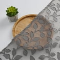 thumbnail image 5 of MKHILL Leaf Pattern Semi Sheer Curtains, 2 Panels Rod Pocket Voile Drapes, Light Filtering Privacy Window Tiers for Kitchen RV Campers, Each 28"W X24"L, Charcoal, 5 of 9