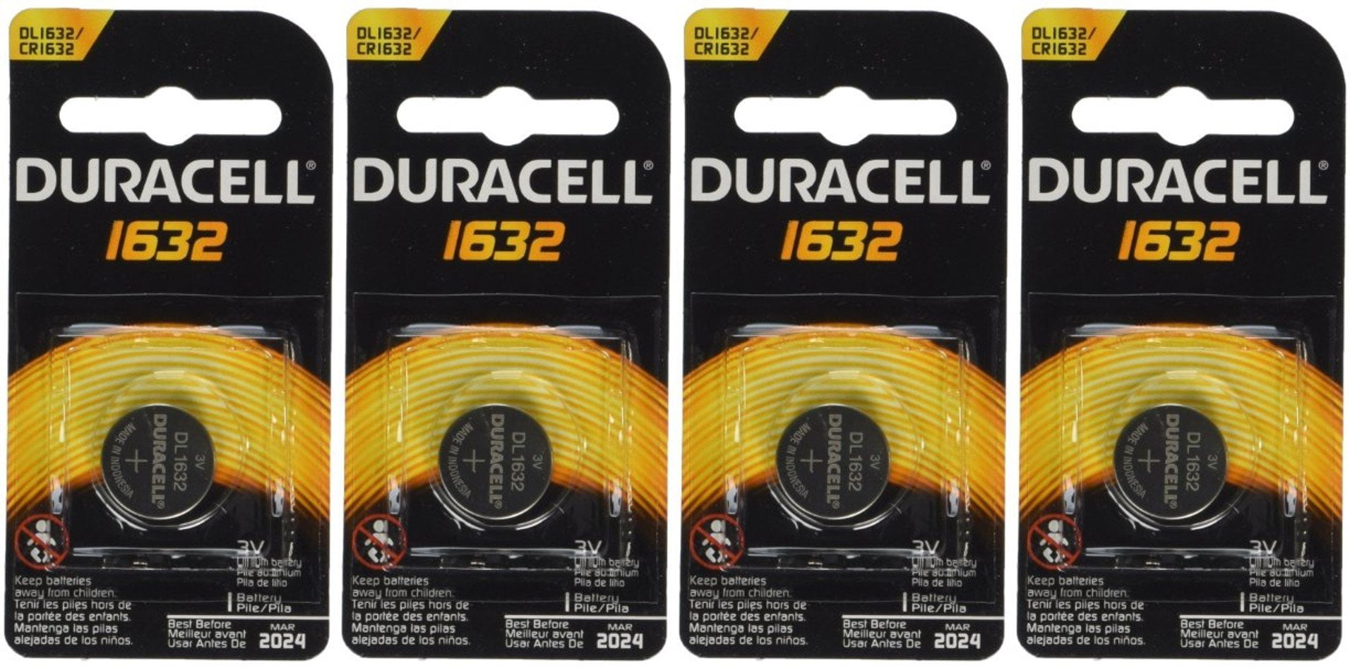 4 Pcs Fresh Duracell Lithium Battery ECR1632 CR1632 DL 1632 3V