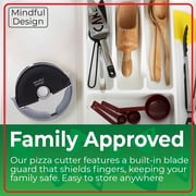 Mindful Design Pizza Cutter (Handheld, Black)