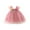 Pink, variant on Zwiiyzr 2024 Toddler Baby Girls Summer Dress Sweety Princess Birthday Party Gown Fly Sleeve Butterfly Tutu Tulle Dress Beige-3 Months