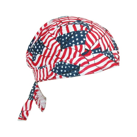 American Football Caps - Size one size Men's Cotton American Flag Do Rag Cap