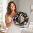 thumbnail image 6 of Bcylexb Floral Wreaths for Front Door, 13.8" Artificial Colorful Flower Door Wreath All Season Hanging Wreaths for Garden Porch Wall Window Decor, 6 of 6