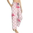 thumbnail image 2 of Uemuo Cute Flamingo with Heart Pattern Women's Wide Leg Palazzo Lounge Pants with Pockets Light Weight Loose Comfy Casual Pajama Pants-X-Large, 2 of 9