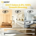 thumbnail image 4 of Ensenior 20'' Low Profile Ceiling Fans with Lights and Remote, Fandelier Ceiling Fan Flush Mount, APP Control, 6 Speed & 3000K-6500K Stepless Dimmable Small Ceiling Fan with Light for Bedroom - Black, 4 of 6