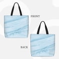 thumbnail image 3 of Naloa Light Blue Marble Tote Bag for Women, Foldable Tote Bag With Zipper, Large Shoulder Bag, Top Handle Handbag for Travel, Work, Shopping, 3 of 9
