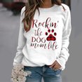 thumbnail image 1 of Pntutb Mujeres Casual Manga Larga Perro Pata Impresión O-Cuello tops Camisa Blusa Pullover Pntutb Pntutb-4513, 1 of 4