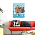thumbnail image 4 of Sikiie Animals on Noah's Ark Floating Print Canvas Decorative Hanging Painting, Anti-shrinkage Hanging Frame, Suitable for Home, Office Wall Decorations, 4 of 6