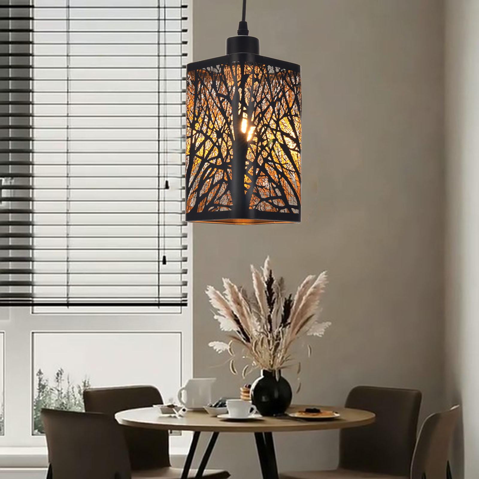 Rustic Style Pendant Lamp Shade Table Lamp Cover Ceiling Light Shade E27 Metal Lampshade for Dining Room Restaurant Teahouse Office Ornament , Tree
