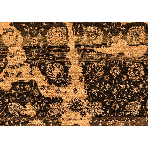 Ahgly Company Indoor Rectangle Abstract Orange Modern Area Rugs, 7' x 9'
