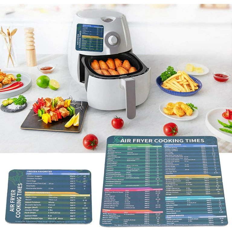 Lotteli Kitchen Air Fryer Magnetic Cheat Sheet Set, Air Fryer Accessories Cook Times, Airfryer Accessory Magnet Sheet Quick Reference Guide for