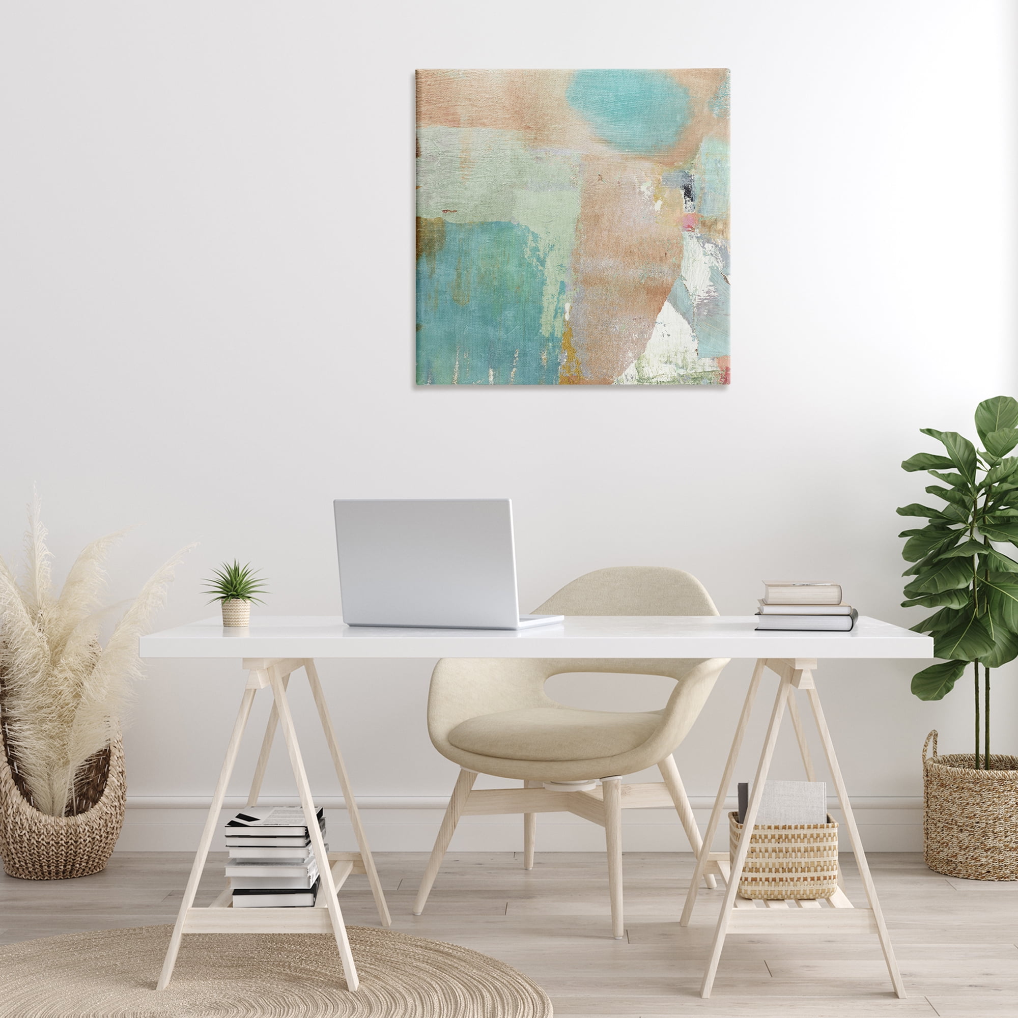 Stupell Industries Rustic Paint Strokes Abstract Painting Gallery Wrapped Canvas Art Print Wall Art, 30 x 30