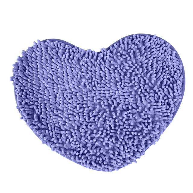 Kmbangi Floor Mat+Anti-Slip Solid Color Heart-Shaped Carpet Footcloth