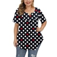 thumbnail image 2 of Leutsin Blouse à Manches Courtes à Imprimé Floral pour Femmes, Tunique à Col en V Boutonnée, Hauts Fluides, 2 of 5