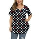 thumbnail image 1 of Tops para Mujer Fiudx Blusa de Manga Corta con Estampado Floral Cuello en V Túnica con botones, 1 of 5