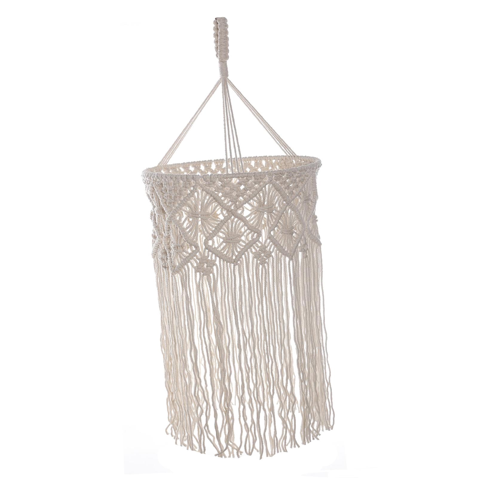 Boho Lampshade Hand Woven Light Shade Replacement DIY Lighting Fixtures Macrame Hanging Lamp Shade for Living Room Dorm Room Dining Table Style A
