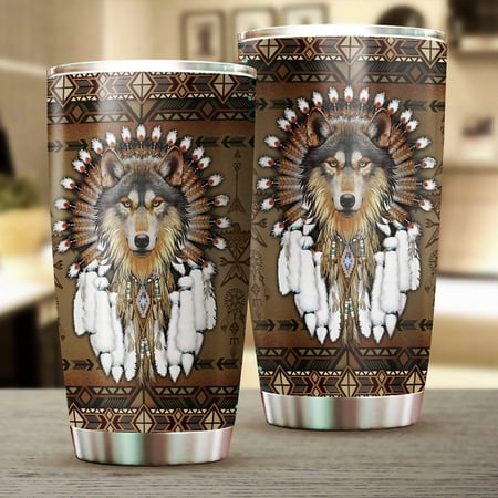 

Flagwix Tumbler Stainless Steel Tumbler Father s Day Gifts for Him Super Cool Wolf 30oz