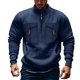 thumbnail image 2 of pstuiky manga larga de hombre, Sudadera con capucha y cuello alto de manga larga de color liso para hombre top de hombre xxl, 2 of 3