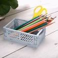 thumbnail image 5 of PATIKIL Mini Collapsible Basket, 2 Pcs 5.9 x 3.9 x 2.3 Inch Stackable Storage Crates Foldable Plastic Baskets Desk Organizing Container for Home Kitchen Office, Lake Blue, 5 of 5