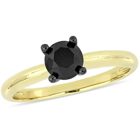 1 Carat T.W. Black Diamond 14kt Yellow Gold Solitaire Ring