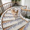 thumbnail image 2 of Gray Rose Stair Treads Non Slip for Steps Country Flower Floral Green Vine Leaf Farmhouse Linen Texture 4 Pcs Reusable Adhesive Stair Runner Mats for Pet Carpet Treads Rugs for Staircase 8x30 In, 2 of 9
