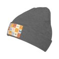 thumbnail image 2 of LNWH Knitted Acrylic Hat, Cute Animal Plaid Art Pattern Winter Beanie Hat for Cold Weather, Deep Heather, 2 of 8