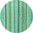 thumbnail image 1 of Ahgly Company Machine Washable Indoor Round Abstract Turquoise Blue Modern Area Rugs, 4' Round, 1 of 4